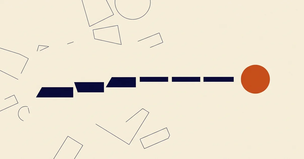 Editorial illustration of a clear path to action representing B2B SaaS website conversion